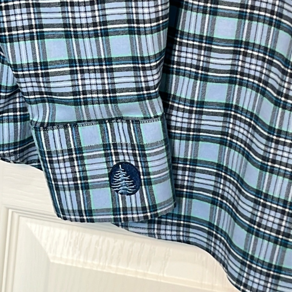 Peter Millar Men’s Crown Sport Plaid Button Down Short Flannel Blue Size XL - Picture 9 of 11